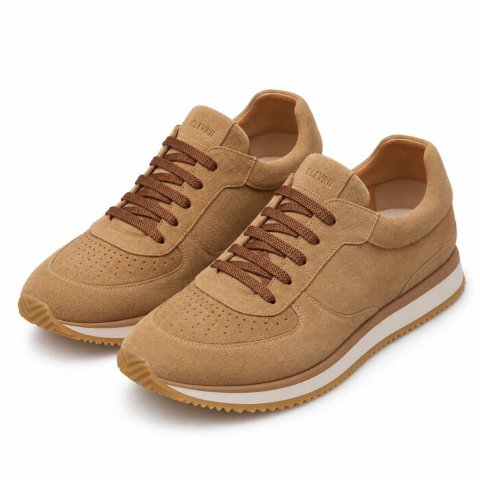 Clevrii Sneaker retro in camoscio – Champagne – paio
